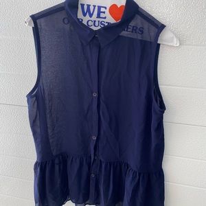 Women’s sheer button up shirt